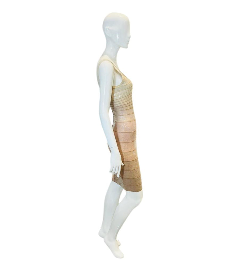 Herve Leger Metallic Bandage Dress. Size XS