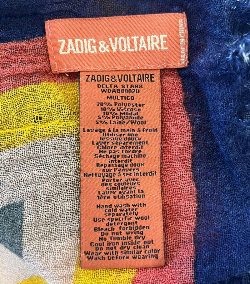Zadig & Voltaire Star Print Wool Blend Scarf