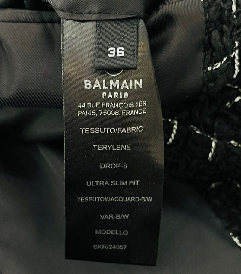 Balmain Tweed Open Jacket. Size 36FR