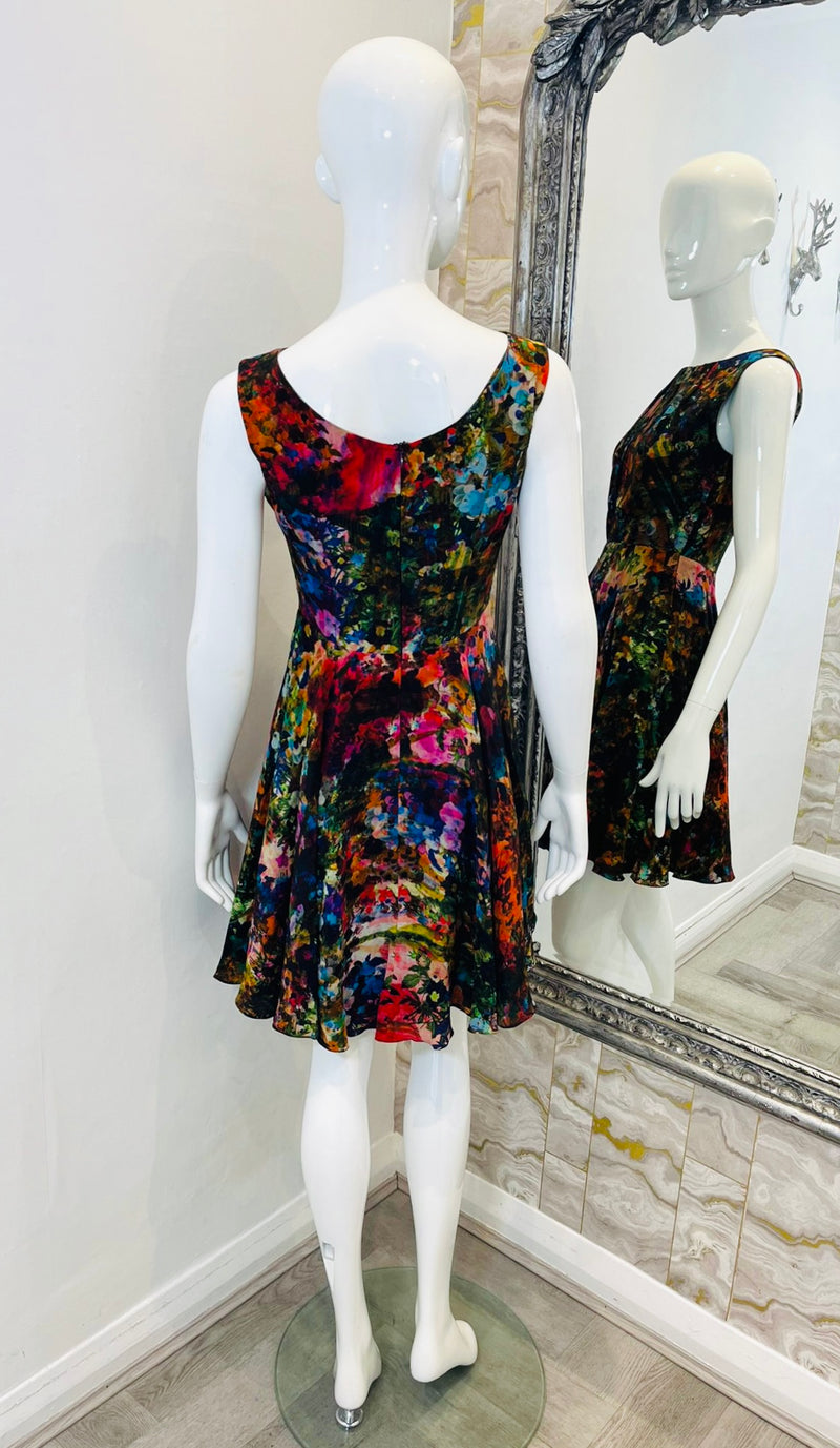 Erdem Fit & Flare Printed Silk Dress. Size 8UK