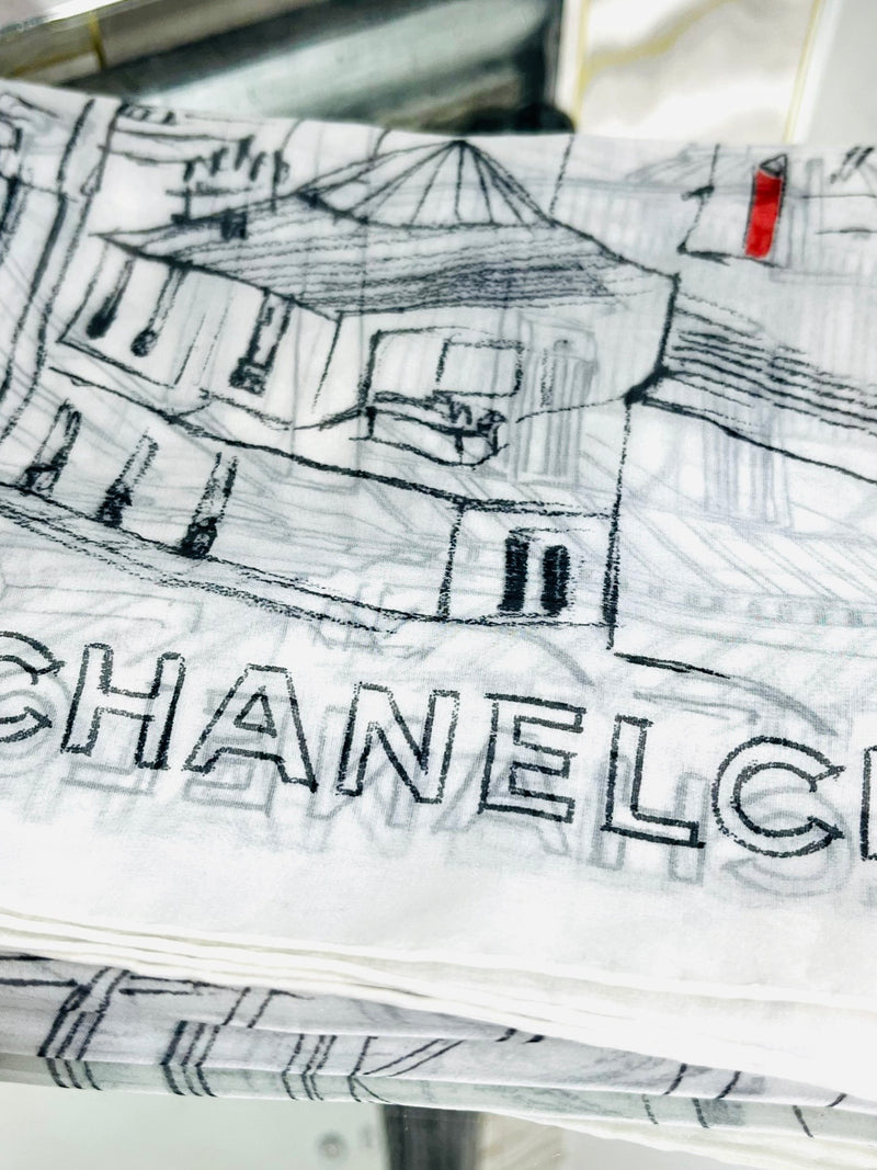 Chanel  XL 'Paris Roofs' Printed Silk Scarf