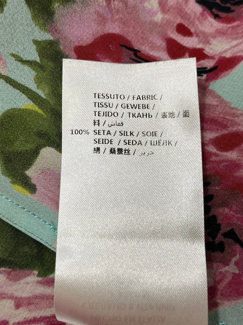 Gucci Silk Rose & Bee Print Dress. Size 42IT