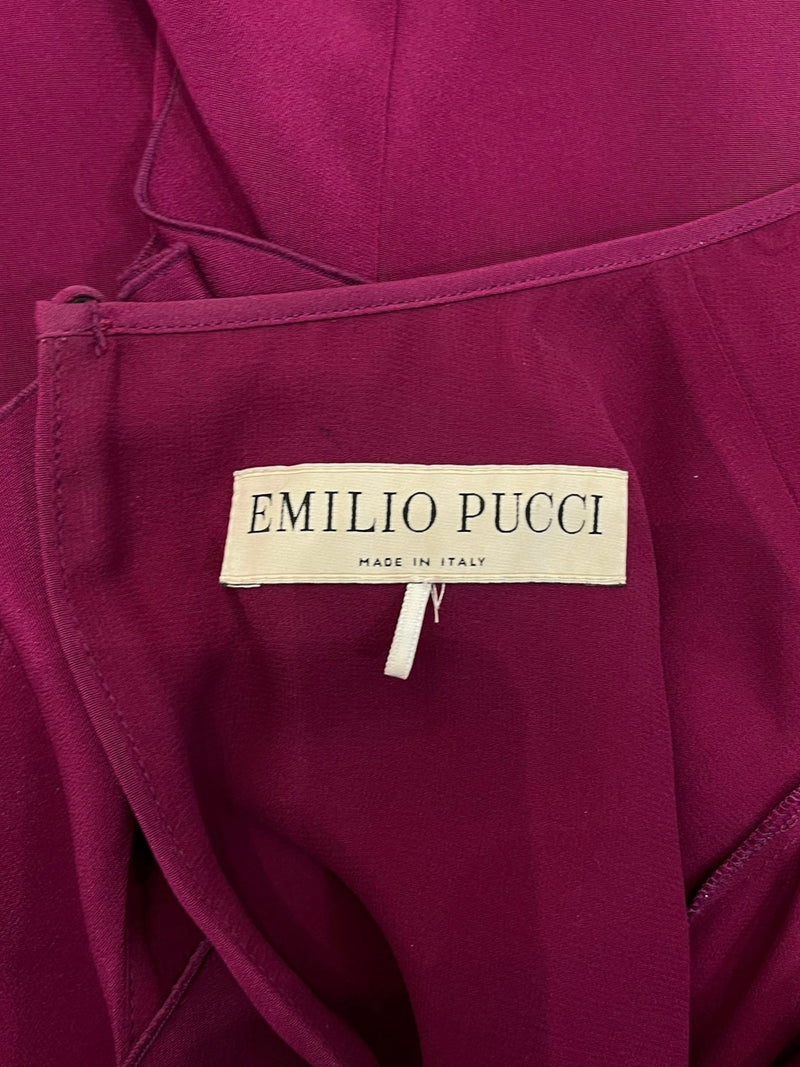 Emilio Pucci Silk Frill Dress. Size 46IT