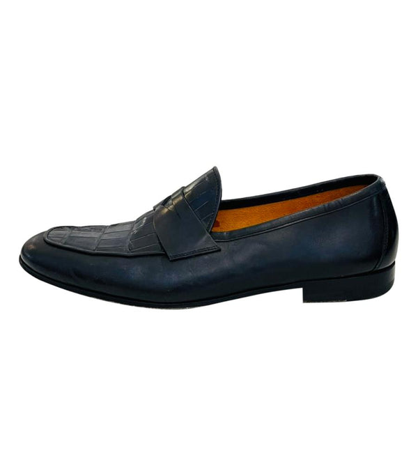 Magnanni Croc Embossed Leather Loafers. Size 41