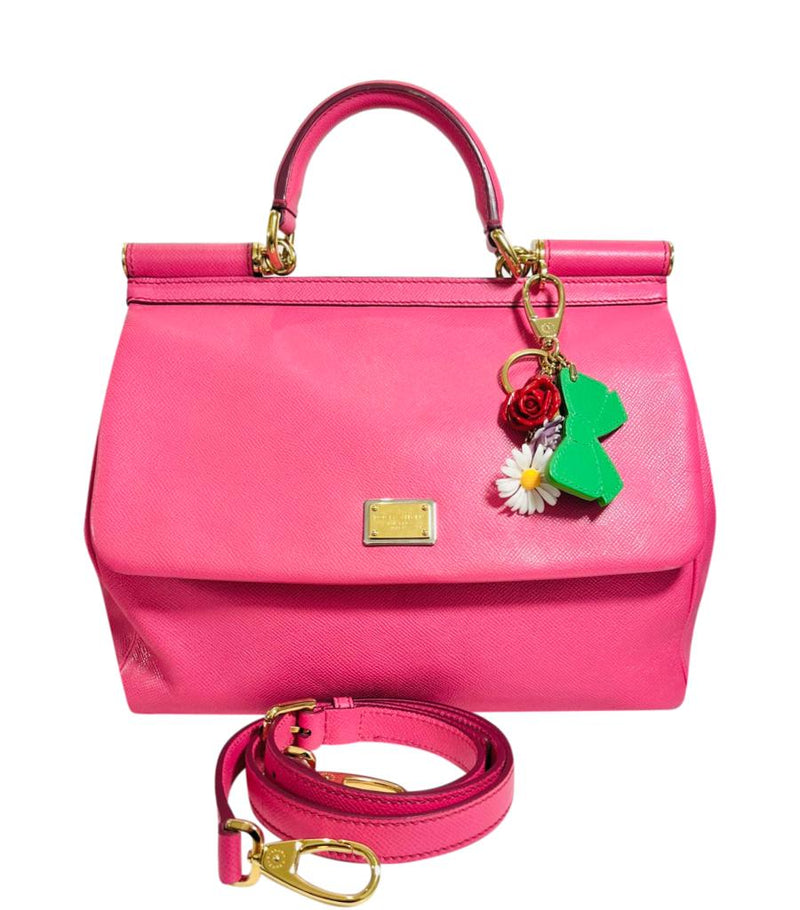 Dolce & Gabbana Sicily Leather Bag & Charm