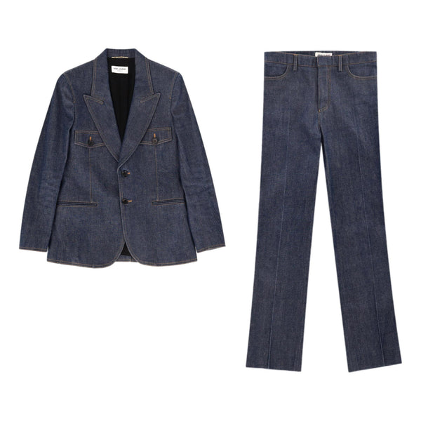 Saint Laurent Matching Denim Jacket & Trousers. Size 36FR