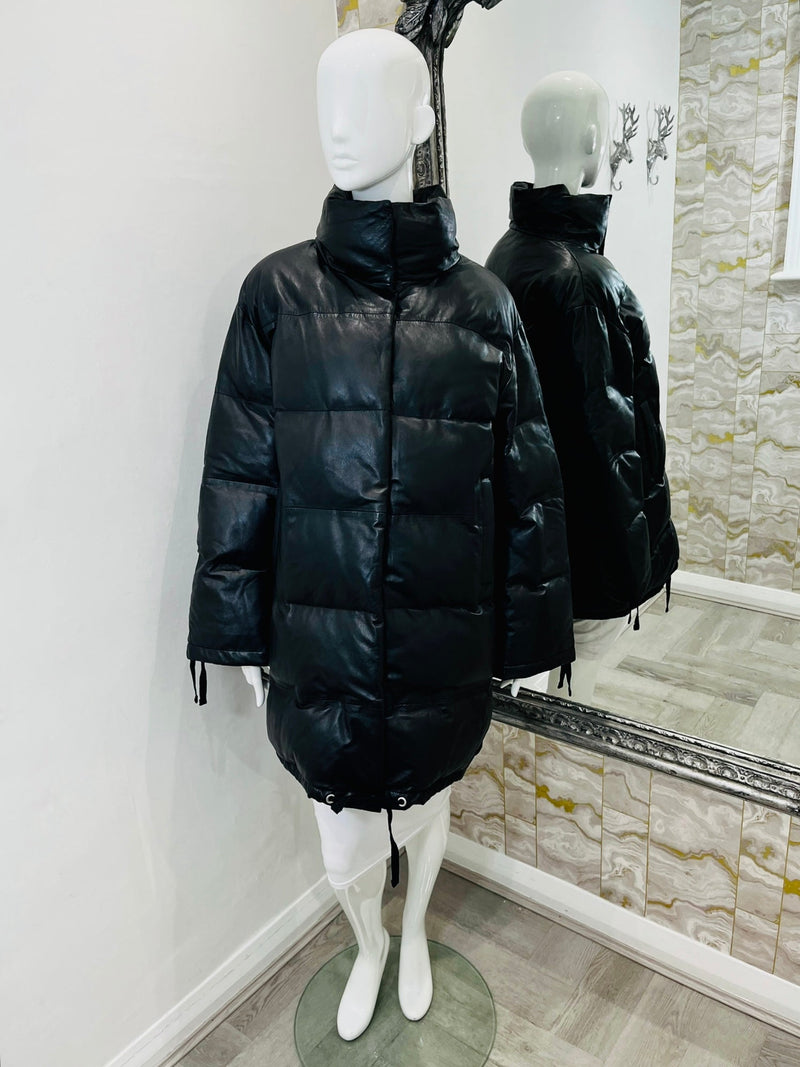 Muubaa Leather Quilted Coat. Size 14UK