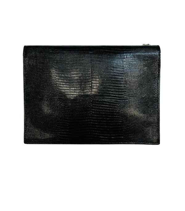 Fendi Lizard Embossed Leather Wallet/Bag On Chain