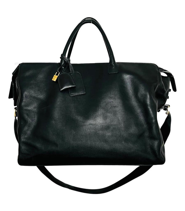 Chanel Vintage X/L Leather Travel Bag With Gold 'CC' Padlock
