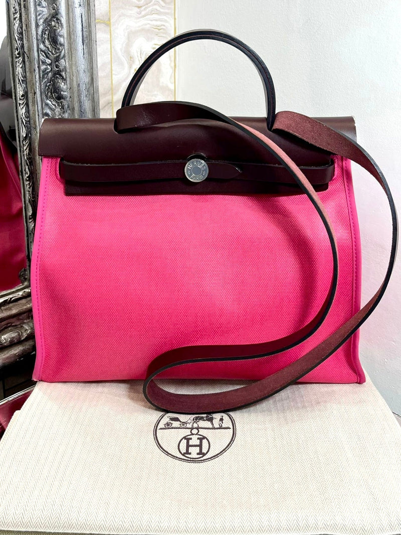 Hermes Canvas & Leather Herbag 31