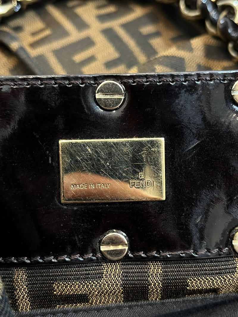 Fendi Zucca 'FF' Monogram Canvas Mia Agenello Bag