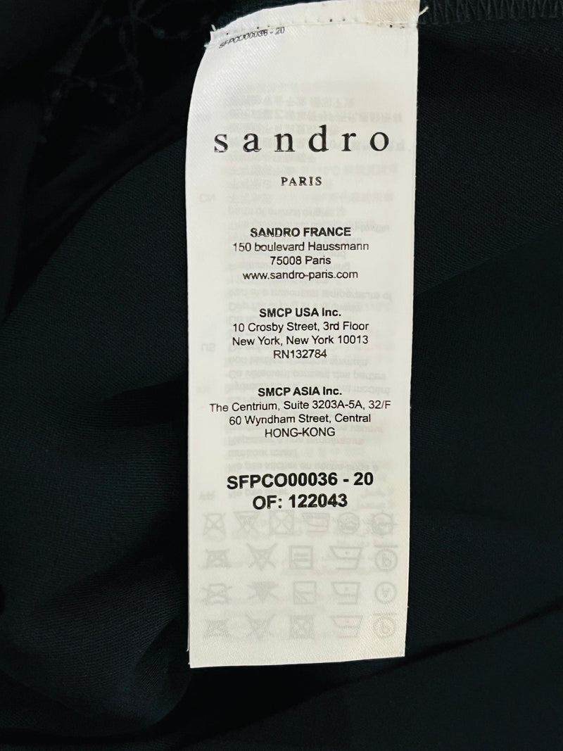 Sandro Lace-Panelled Wrap Jumpsuit. Size 40FR