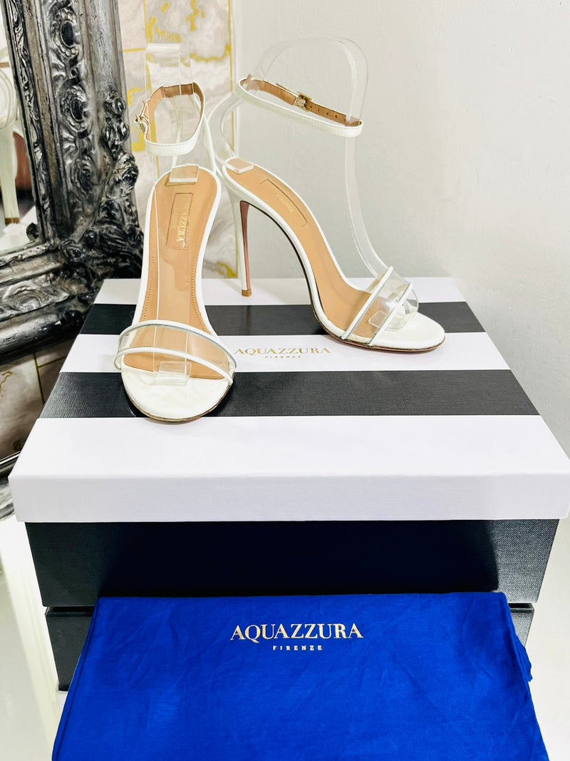 Aquazzura Leather & PVC Ankle Strap Heels. Size 36
