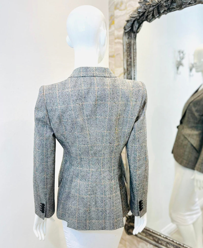 Alexander McQueen Virgin Wool Plaid Jacket. Size 42IT