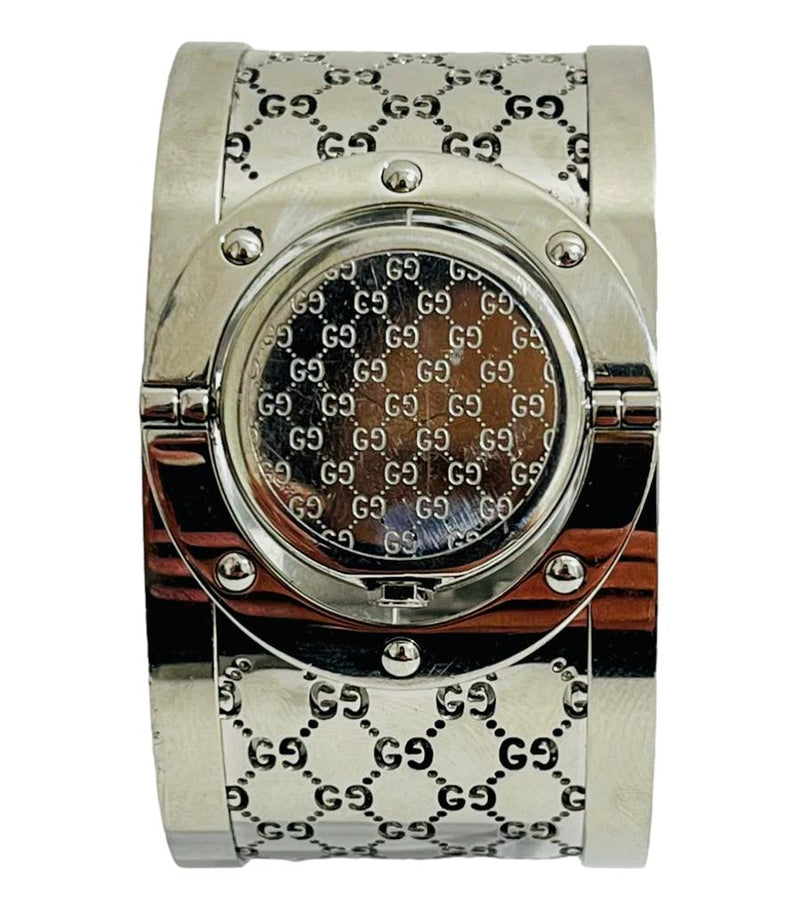 Gucci Twirl Stainless Steel & Full Diamond Face Watch