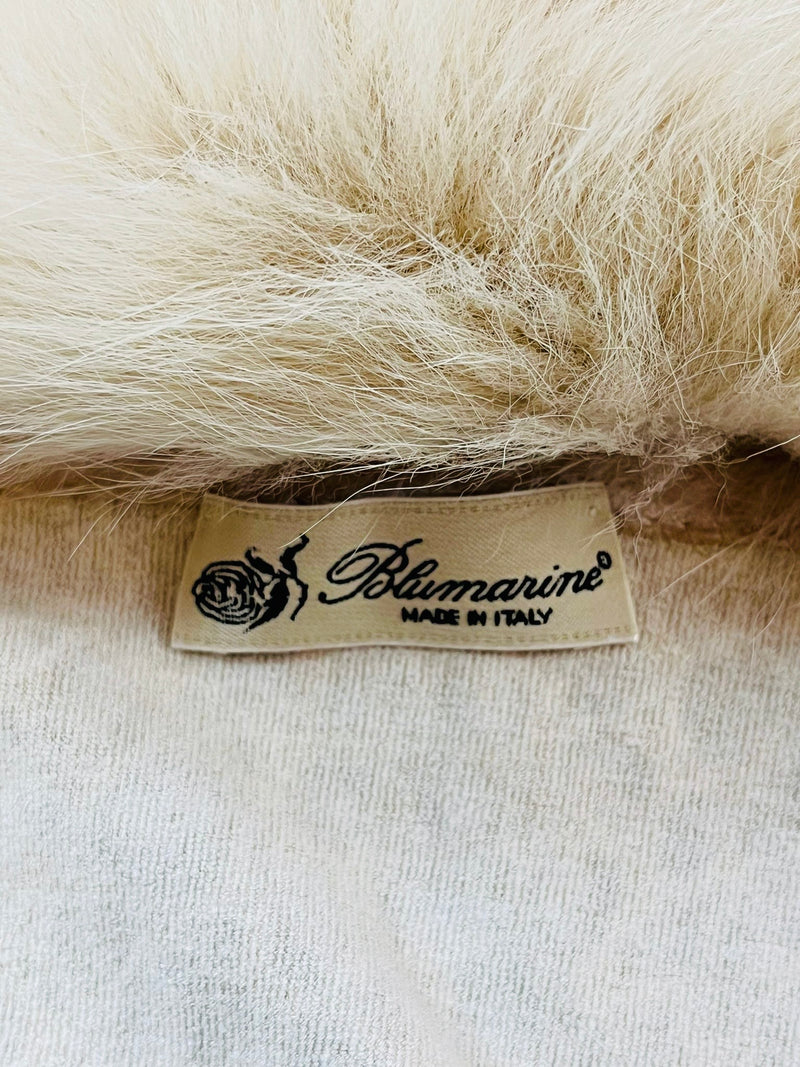 Blumarine Fur Trimmed Cardigan. Size 44IT