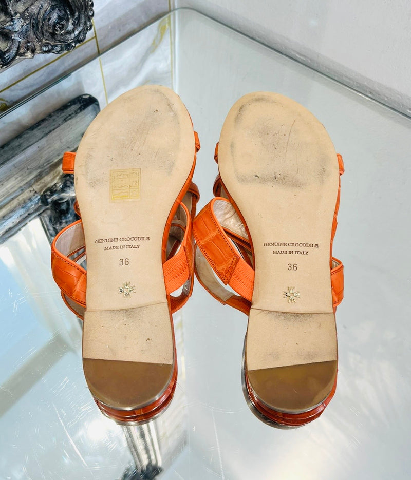 Nancy Gonzalez Crocodile Skin Sandals. Size 36