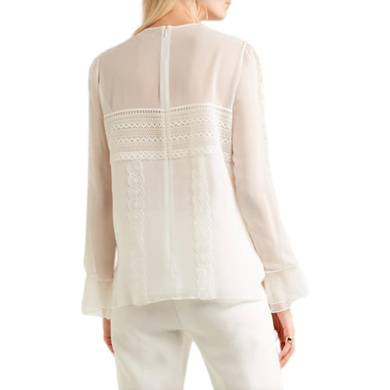 Giambatista Valli Silk & Guipure Lace Top . Size 38IT