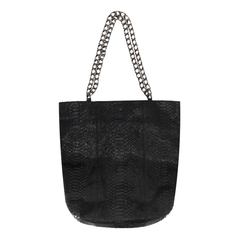 Chanel Paris London  Python Skin Crystal Embellished Tote Bag
