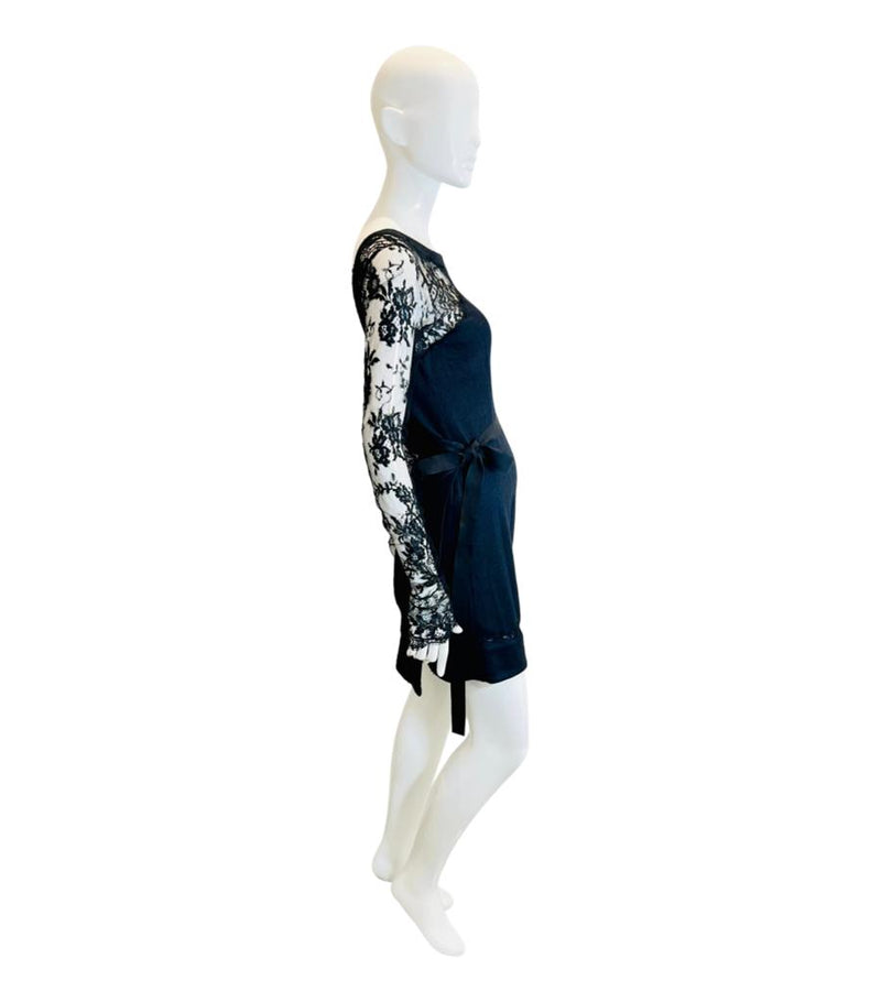 Ermanno Scervino Cashmere & Silk Lace Detailed Dress. Size 42IT