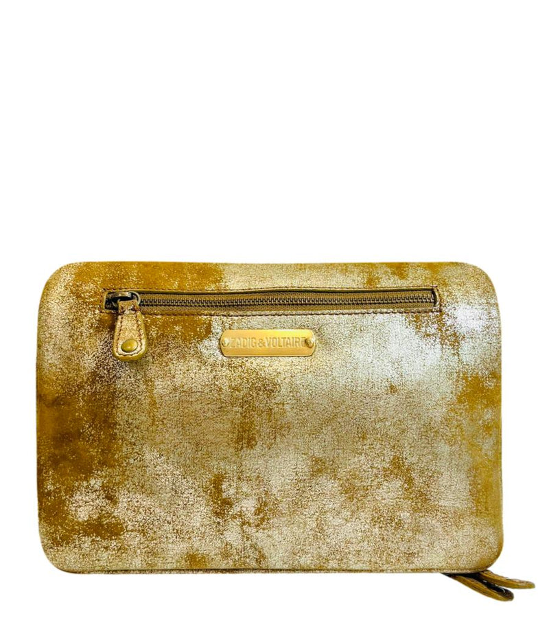 Zadig & Voltaire Stud Embellished Leather Clutch Bag