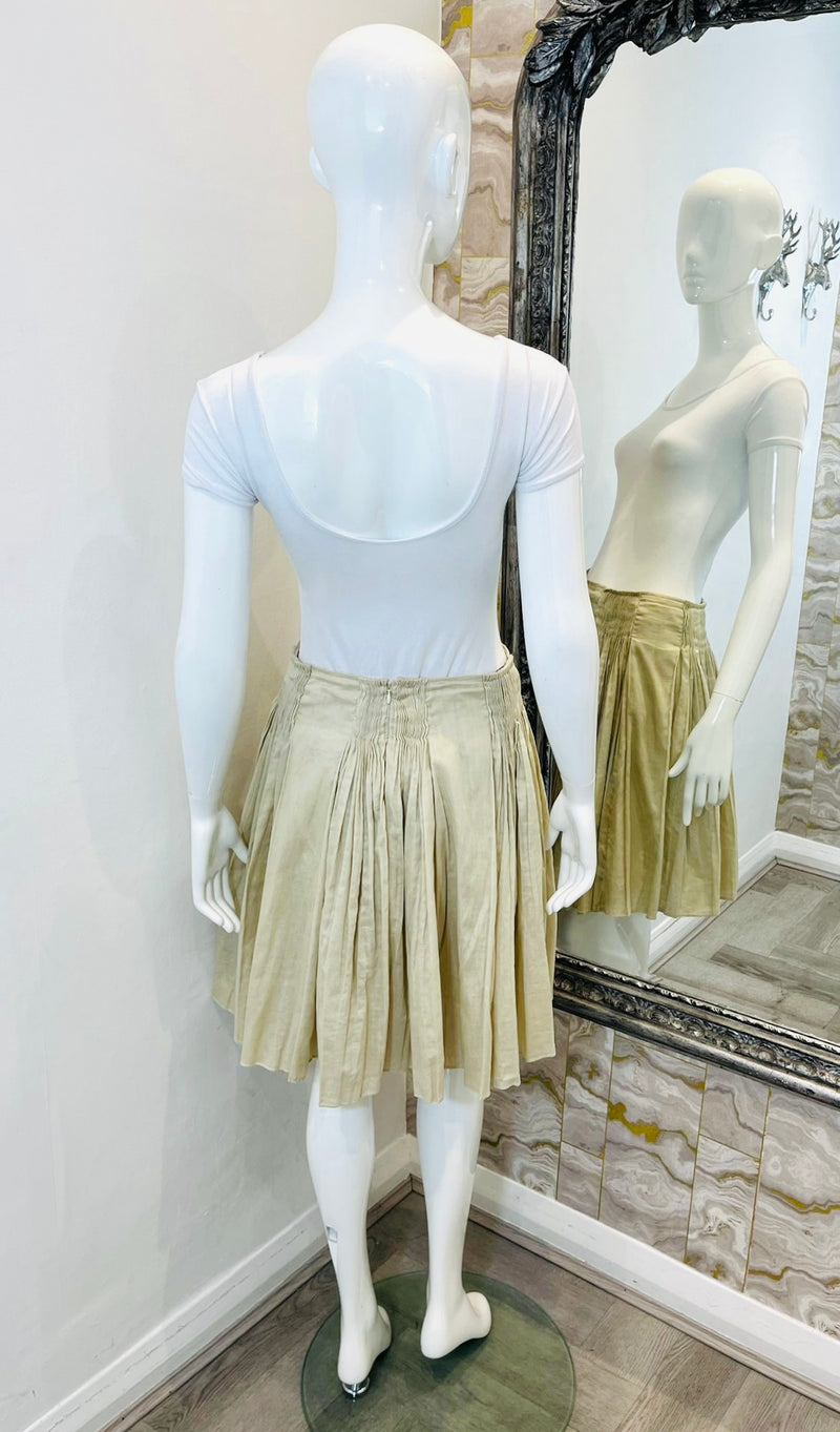 Prada Pleated Cotton Skirt. Size 38IT