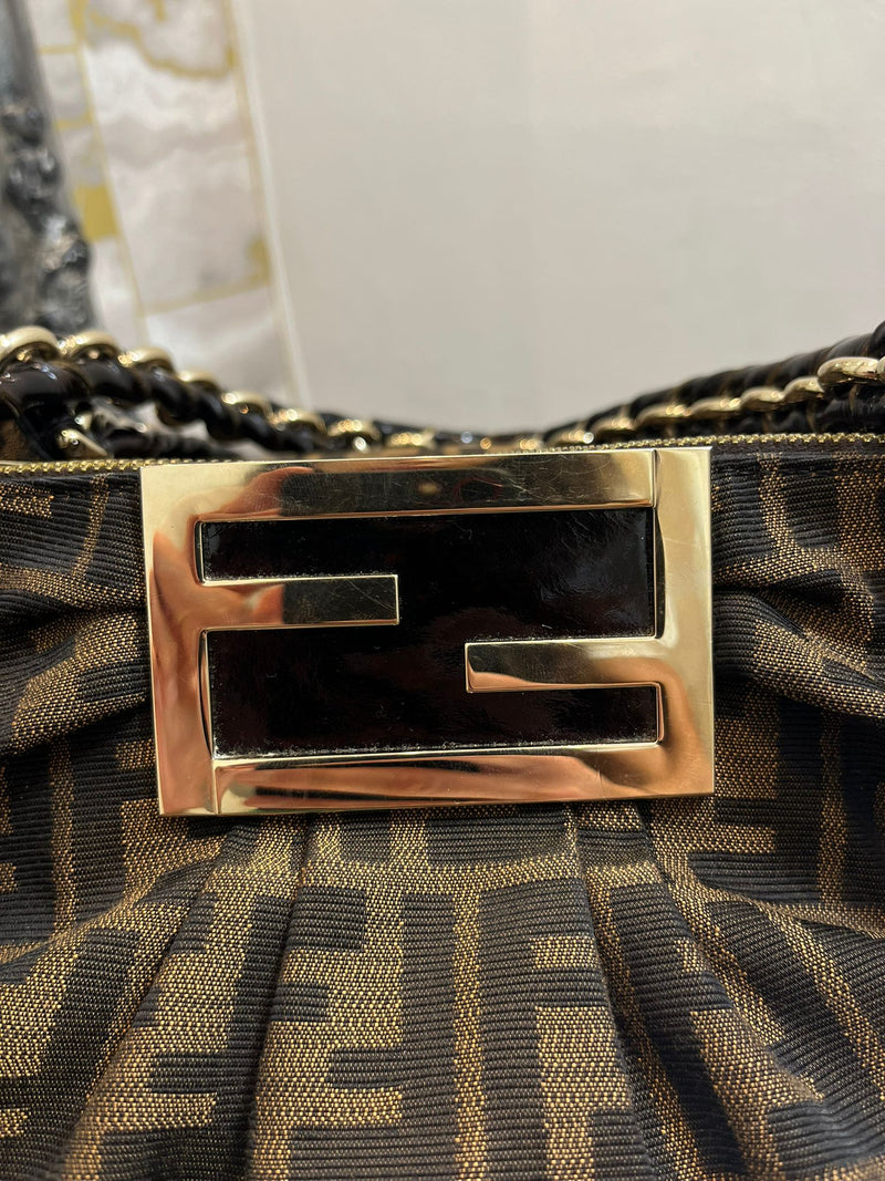 Fendi Zucca 'FF' Monogram Canvas Mia Agenello Bag