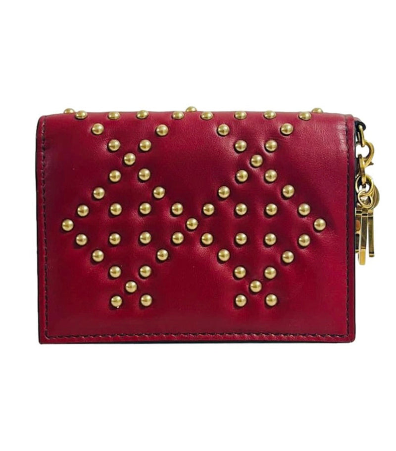 Dior Studded Leather Charm Wallet