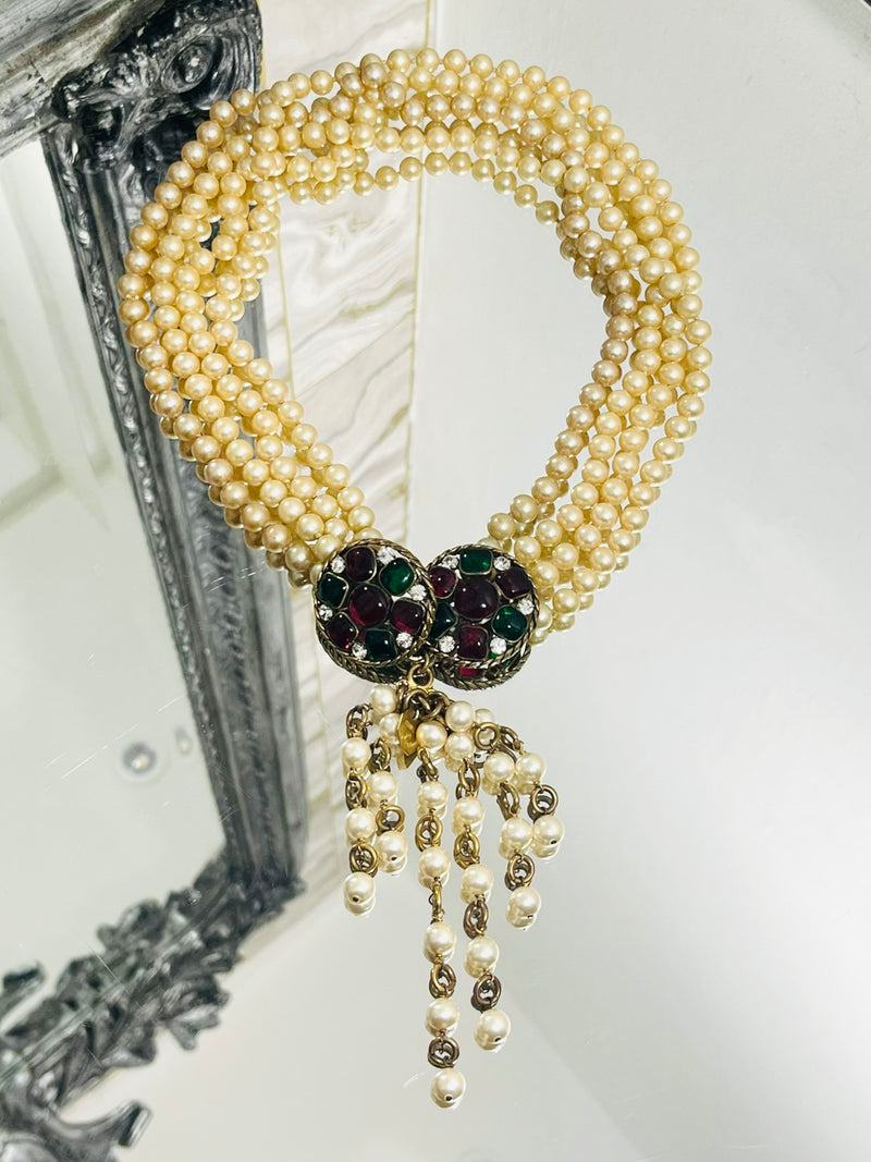 Chanel Vintage Pearl & Gripoix Necklace By Victoire de Castellane