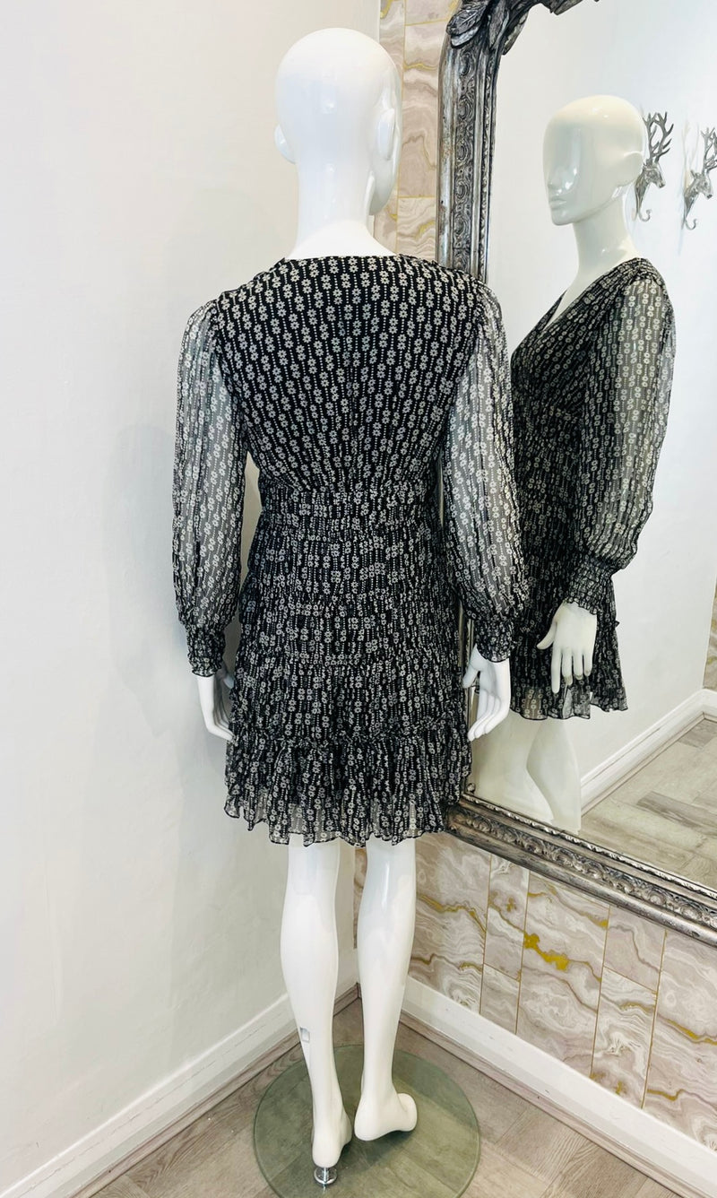 Sandro Printed Silk Voile Dress. Size 36FR