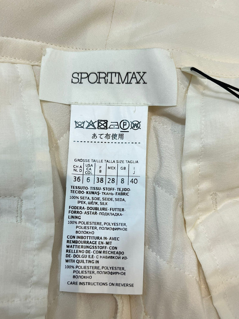Sportmax Quilted Silk Trousers. Size 36FR