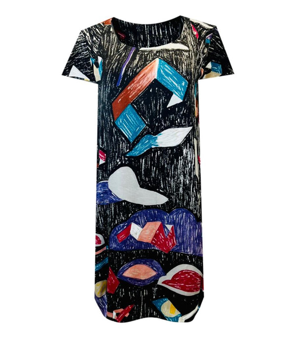 Chloe Silk Abstract Print Dress. Size 42IT