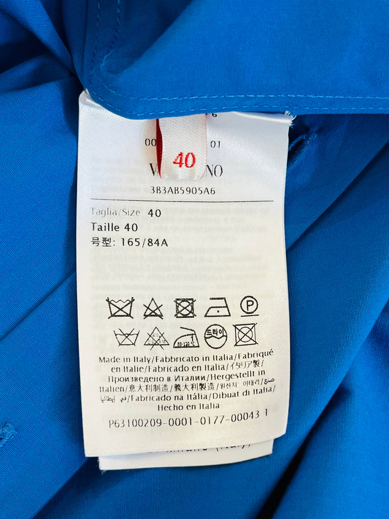Valentino Tie-Neck Cotton Shirt. Size 40IT