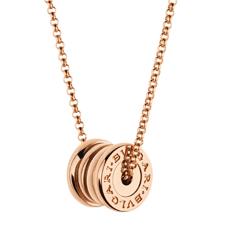 Bvlgari B.Zero1 Pendant Chain Necklace In 18k Rose Gold
