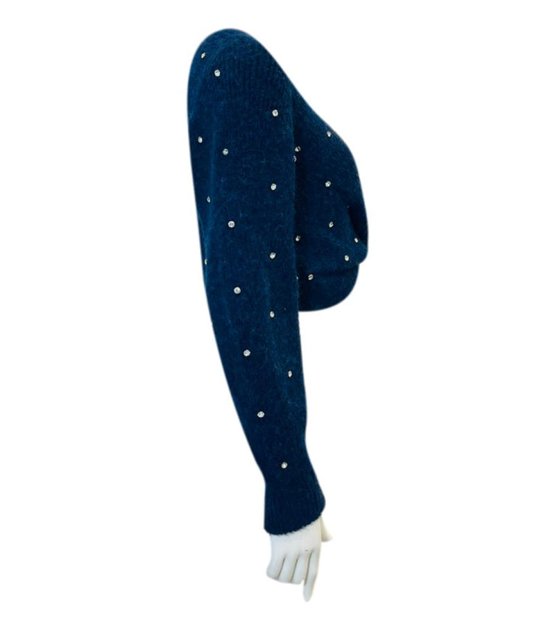 Self Portrait Alpaca & Wool Blend Crystal Jumper. Size S