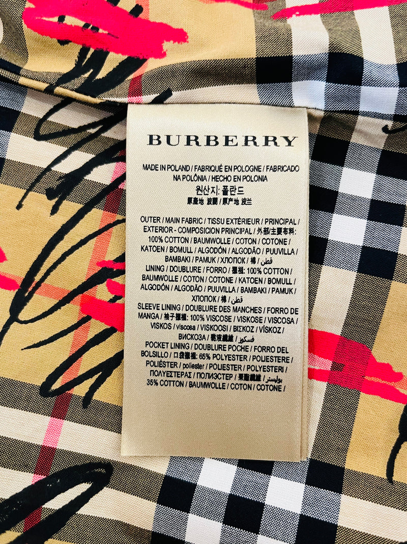 Burberry Mid Length Cotton Trench Coat. Size 14UK