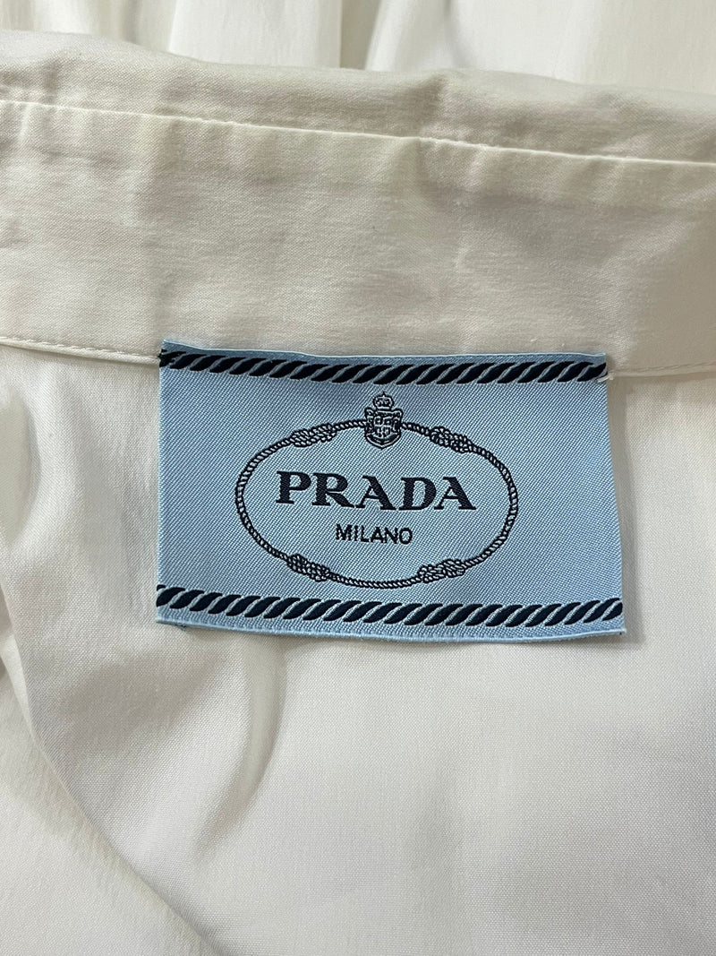 Prada Embroidered Cotton Shirt Dress. Size S