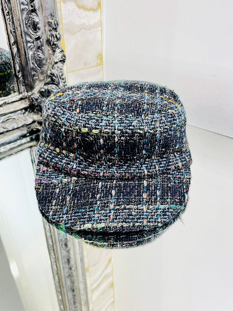 Chanel Tweed Cap With 'CC' Logo