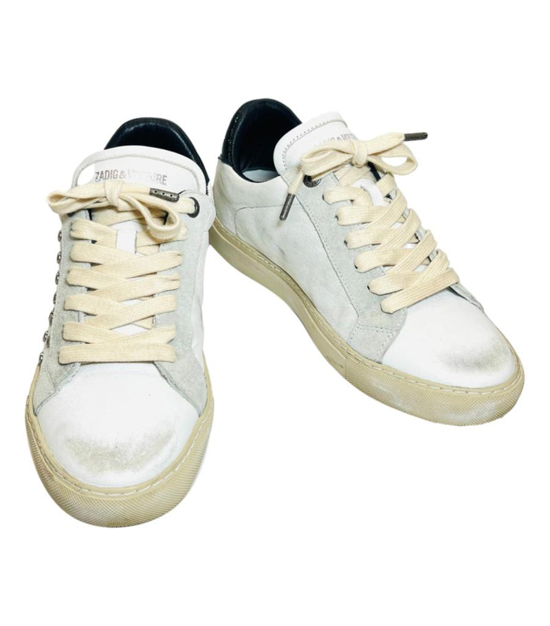 Zadig & Voltaire Heart Studded Leather Sneakers. Size 40