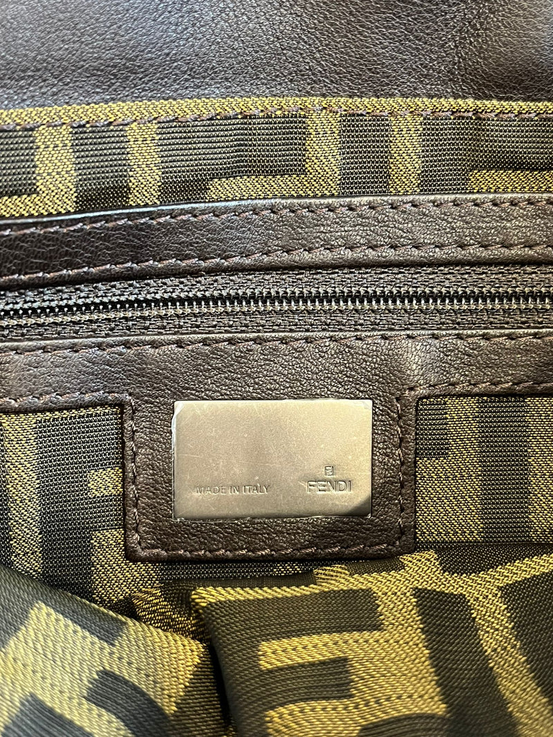 Fendi Vintage 'Fendi' Logo Leather Bag