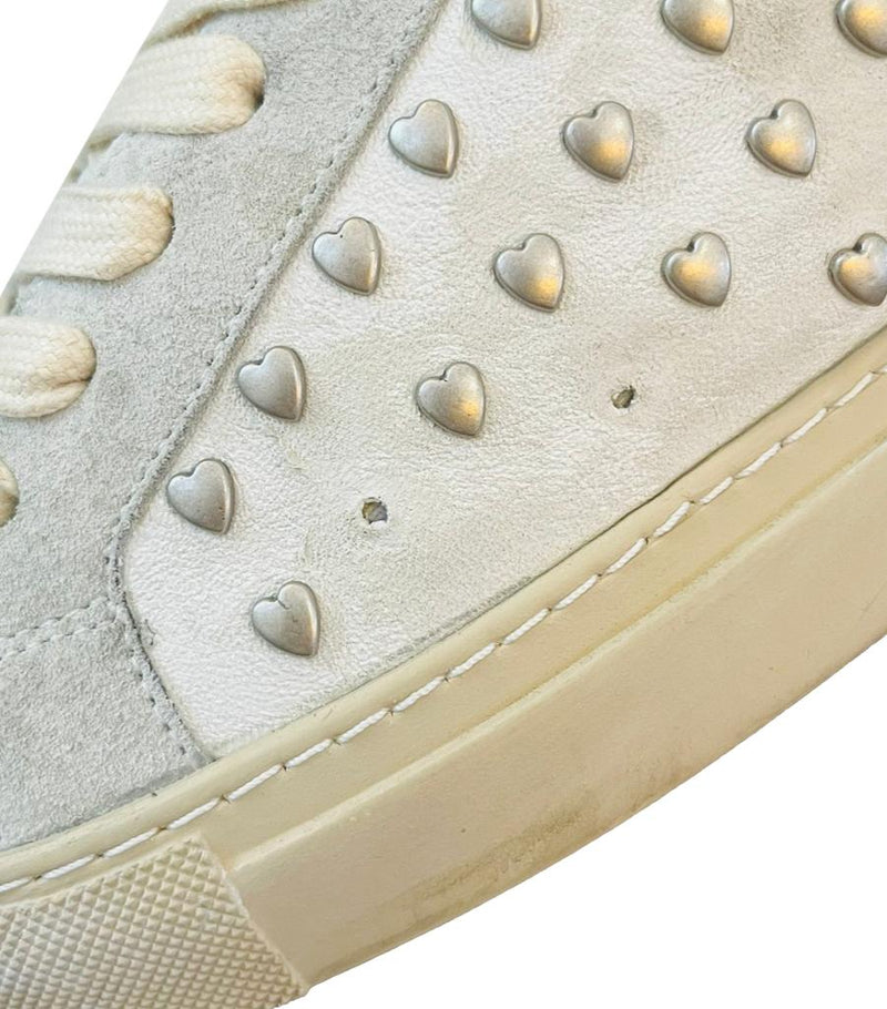 Zadig & Voltaire Heart Studded Leather Sneakers. Size 40