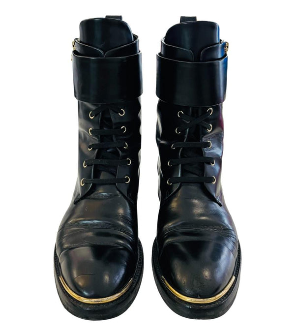 Louis Vuitton Leather Diplomacy Ranger Combat Boots. Size 40
