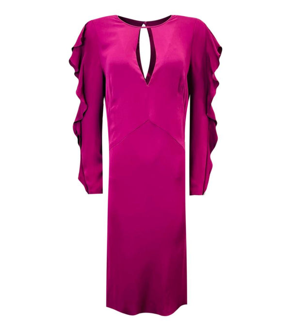 Emilio Pucci Silk Frill Dress. Size 46IT