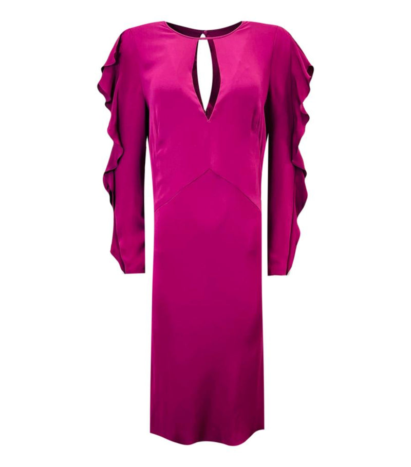 Emilio Pucci Silk Frill Dress. Size 46IT