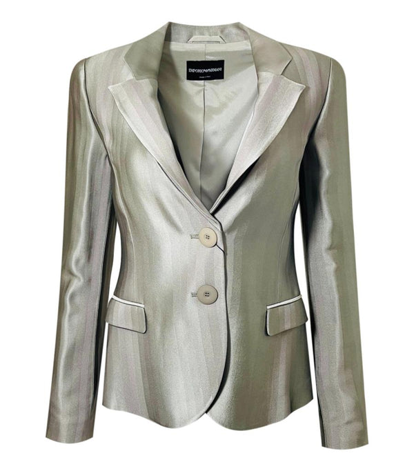 Emporio Armani Metallic Striped Blazer. Size 42IT