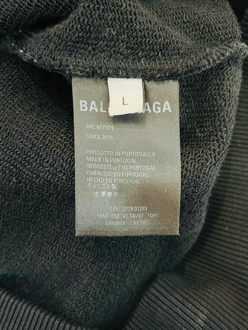 Balenciaga Logo Cotton Hoodie. Size L