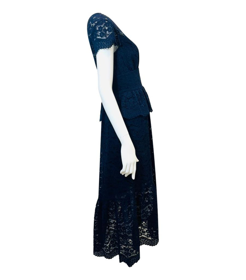 Temperley Cotton Lace-Embellished Dress. Size 8UK