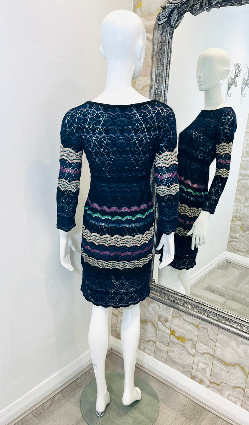 Missoni Crochet Knit Striped Dress. Size 40IT