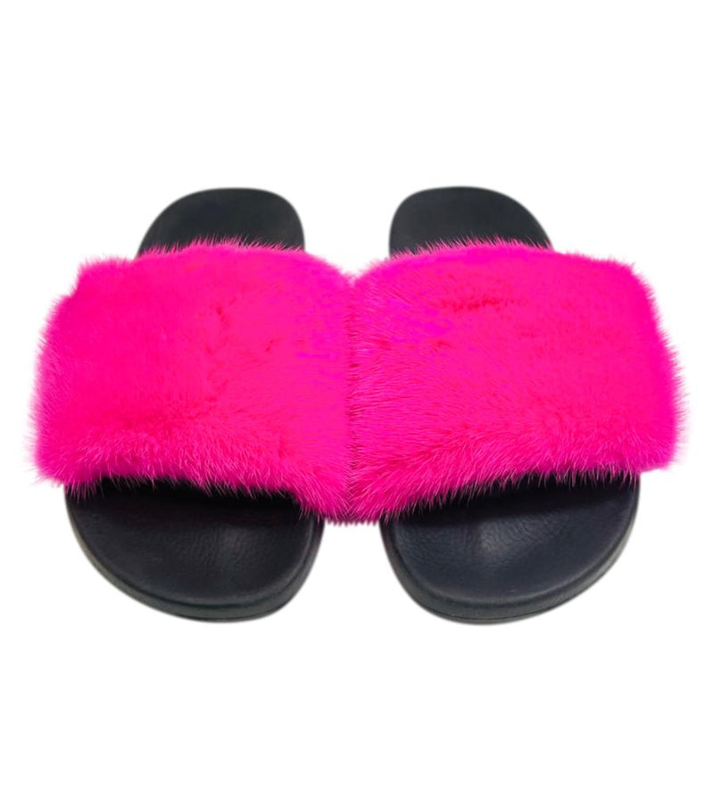 Givenchy Mink Fur Slides. Size 39