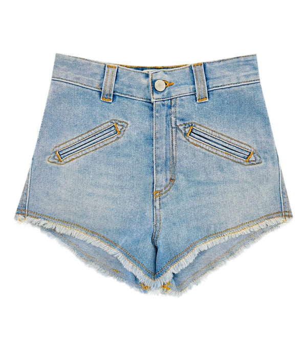 Fiorucci Angels Patch High Rise Denim Shorts. Size 23